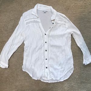 Flowy white button down